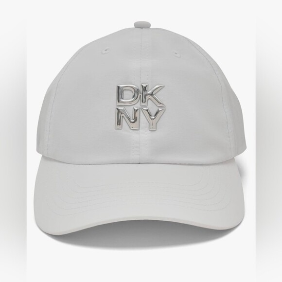 NWOT DKNY Women\'s White Baseball Cap/Hat With Silver Mettalic Raised Logo main image 6